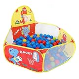 Bällebad für Kinder, zusammenklappbares Fitnessstudio mit Basketballkorb, Pool mit kleinen, verstärkten Bällen, Geschenk für Geburtstag, Weihnachten, drinnen und draußen, Mädchen