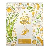 Vegan Protein - Banane - Pflanzliches Proteinpulver aus gesprossten Reis, Erbsen, Sojabohnen, Leinsamen, Amaranth, Sonnenblumen- und Kürbiskernen - 600 Gramm Pulver