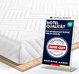 Hochwertiger Topper 100x200cm 7cm hoch - Matratzentopper mit weicher, kühlender Gel-Memoryschicht ab 100 kg - Ökotex 100 Zertifiziert - Bezug atmungsaktiv & waschbar
