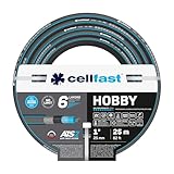 CELLFAST Gartenschlauch 6 Lagiger Wasserschlauch Doppelgeflecht Kreuz Trikotgewebe Bewässerungsschlauch UV Beständig Anti Algen Flexibler Schlauch 32 Bar 1 Zoll 50 Meter Hobby