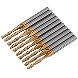 10 pcs Schaftfräser Hartmetall Coated Fräsbohrer Doppel-Fräser Fräserset 3.175mm Schaft 2mm Schneidkante Durchmesser