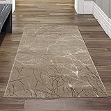 Teppich-Traum Läufer Designerteppich Flur Wohn- & Schlafzimmer abstraktes Ästemuster beige Größe 60x110 cm