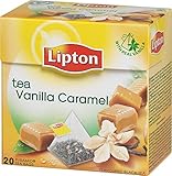 Lipton VANILLA and CARAMEL Tea Bags - Sealed Boxes of 6 x 20 bags = 120 pyramid bags