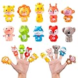 Fingerpuppen Set,10 Stück Niedliche Tier Finger Puppen Kleine Finger Puppet Requisiten Gummi Badespielzeug Geschenk für Weihnachten Geburtstag Kinder Mitbringsel