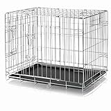 TRIXIE Hundebox Home – M: 78 × 62 × 55 cm – faltbarer Hundekäfig mit 2 Türen & Sicherheitsverschlüssen, verzinkte Transportbox mit stabiler Bodenwanne für Zuhause & unterwegs – 3923