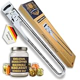 DECKELMEISTER - Edelstahl Deckelöffner, extralanger Hebel, sehr rutschfest, verstellbar, multifunktional, Glas- & Schraubdeckelöffner, verstellbare Öffnungshilfe, optimiertes Design für Senioren