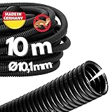 10 Meter Kalitec Wellrohr geschlitzt NW 10mm I Wellschlauch offen I Marderschutzrohr I Leerrohr I Kabelschutz AD 12,7 mm ID 10 mm