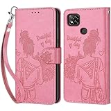 Tivenfezk Nadoli Handyhülle für Xiaomi Redmi 10A,Blumen Schmetterling Hülle PU Leder Klapphülle Klappbar Schutzhülle Handytasche Stoßfeste Brieftasche Flip Case Cover