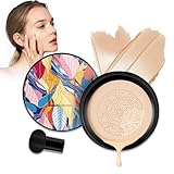 Mushroom Head Air Cushion CC Cream, 2024 Neuestes Moisturising BB Creme Foundation, Brightening Pigment Liquid CC Cream für Gesicht und Hals (Natürlich, 1 * 20g)