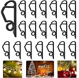PINNKL 120 Stück Weihnacht Licht Clips, Dachrinnenhaken für Lichterketten, Schwarz, Polypropylen (PP), Guttermontagehaken für Lichterketten