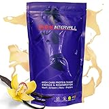 NOM Intervall Protein Pulver Vanille - Hochwertiger Eiweißshake für den Muskelaufbau - leicht verträgliches Proteinpulver - Veganes Erbsen, Reis und Hanfprotein (400g)