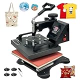 SDKEHUI Hitzepresse Transferpresse Schwarz 25x30cm, Heißpresse Maschine Textilpresse Multifunktionale Sublimation T-Shirtpresse 360-Grad-Drehbar, Keine Montage erforderlich