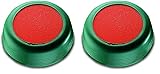 Läufer 69234 Anfeuchter, zum Anfeuchten von Briefumschlägen oder Briefmarken, rund, Ø 8,5 cm, flexible grüne Hülle, oranger Schwamm (Packung mit 2)