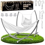 ZOLTA Hängematten- und Schaukelgestell - Grau - Zusammenklappbar - Für Garten & Balkon - Maximale Belastung 220 kg - Metall Massives Gestell - Witterungsbeständig - Einfache Montage - Anthrazit