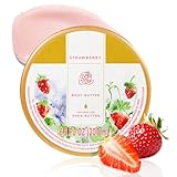 Princess Belle Erdbeerkörperbutter, Sheabutter und Feuchtigkeitsspendend für trockene Haut, Körperpflege für Männer und Frauen, tiefe Feuchtigkeit und Weichmacher, 200 ml (68