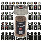 90 Schwarze Gewürz Etiketten Deutsch/aufkleber gewürzetiketten rund, etiketten gewürzgläser eckig, gewürzaufkleber gewürzetiketten selbstklebend, gewürz organizer, gewürzregal schublade