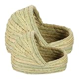 Veemoon 2 STÜCK Warmes Strapazierfähiges Hühnernest aus Stroh in Pantoffelform Atmungsaktives Schützendes Legenest für Kleine Hühner und Geflügel für Ganzjährigen Komfort