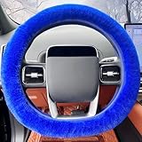 LOMTRATS Weicher, Flauschiger, hochelastischer, dehnbarer, Warmer Plüsch, universeller Flauschiger Fellschutz, Auto-Lenkradbezug