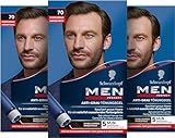 Schwarzkopf Men Perfect Anti-Grau Tönungs-Gel 70 Dunkelbraun (3 x 80 ml), Haarfarbe für Männer blendet graue Haare aus, Anti-Grau Tönung für ein natürlich aussehendes Ergebnis