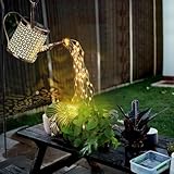 Solar Gießkanne mit Lichterkette Außen, Gartendeko Solar Lichterketten Aussen, lichterketten für aussen, Garten Lichter Dekoration