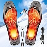 Beheizbare Sohlen USB, Sohlenwärmer, Waschbar Wärmesohlen, Beheizbare Schuheinlagen für Büroarbeit, Entspannung auf dem Sofa und andere Indoor-Aktivitäten, Größe: 35-45, Batterien Nicht enthalten