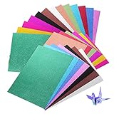 Didiseaon 26 Blatt Glitzer Karton Buntes Glitzerpapier für Basteln Origami Bastelprojekte Bastelpapiere in Pastellfarben für Schule Büro DIY