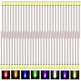 GOMETY 80 Stück 0805 Mikro LED Dioden Licht, Mini LED Leuchtdiode Vorgelötet Micro SMD LED0805 Gelötete mit 16cm PTFE Kabel Vorverdrahtet für DIY Lichtprojekt Modellbau Dekor Beleuchtung (8 Farbe)