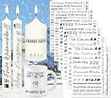 Tixlux 6 PCS Kerzentattoo Weihnachten (200+ Muster), Wassertransferdruck | Wasserschiebefolie kerzen | Kerzenaufkleber | Kerzen dekorieren | Gedenklicht | Trostkerze | Geburtstagskerze (WeihnachtenⅠ)