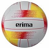 Erima Unisex – Erwachsene Allround Volleyball (7402302), weiß/rot/gelb, 5