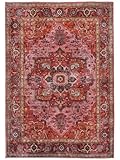 RugVista, Georgia Oriental, Teppich, 200 x 300 cm, Rechteck, Kurzflor, Modern, Oeko-TEX Standard 100, Wohnzimmer, Schlafzimmer, Esszimmer/Küche, Flur, Büro, Nur chemisch reinigen, Rot/Rosa