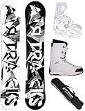 Airtracks Damen Snowboard-Set Freestyle Freeride BWF Lady Camber 150 + Snowboard Bindung Master W + Snowboardboots Star W 39 + Sb Bag