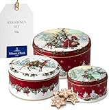 Villeroy & Boch – Winter Collage Accessoires Gebäckdosen Set 3 teilig, Dosen Weihnachten, Keksdosen, Weihnachtsdosen, Weihnachtsgebäckdosen, Blechdosen, Weihnachtsdeko, Plätzchendosen, Metall