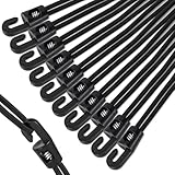 Farerkass Spanngummi mit Haken 50 Stück, Expander mit Haken 25 cm, Planenspanner Gummispanner, Vielzweck Gepäckspanner für Camping Planen, Anhängerplane, Poolabdeckung