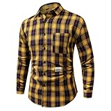 Generisch Kariertes Hemd Herren Langarm Trachtenhemd Oktoberfest Hemden Button Down Business Freizeithemd Bügelfrei Sommerhemd Umlegekragen Trachtenshirt Regular Fit Karohemd Mode Streethemd