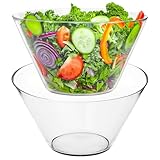 KONZEPT Salatschüssel aus Glas 25cm, 2er Set Schüssel 3180ml, Glasschüssel für Salate