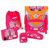 Samsonite Sammies by OPTILIGHT Schulranzen-Set 5tlg. Modell: Fashion Show Farbe: Pink/Neon-Orange/Silber/Schwarz und Weiss mit Model als Motiv