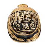 ROMISBABA Ägyptischer Skarabäus Dekofigur aus Hochwertigem Resin Vintage Stil Große Goldene Tischdekoration Handgefertigtes Amulett für Stilvolle Wohnraumgestaltung und Sammlerstück