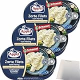 Appel Zarte Filets vom Hering in sahniger Original Schamel Meerrettich-Creme 3er Pack (3x200g Dose) + usy Block