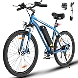 ELEKGO E-Bikes, 26 Zoll E Bike Herren Damen, 36V Abnehmbarer Lithium-Akku, 250W Motor MTB, E-Mountainbike mit 7-Gang-Elektrofahrrad Reichweite über 65KM, Ausgestattet mit stoßabsorbierenden Sitzen