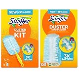 Swiffer Staubmagnet Trap & Lock Starterset (1 Staubwedel + 15 Tücher), nimmt 3x mehr Staub & Haare auf und schließt diese ein