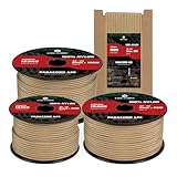 Kamu Synber Paracord 3mm x 15m Paracord 425 100% Nylon Seil Typ II Schnüre mit 3 Kern für Basteln, Outdoor, Camping, Survival | Tragkraft 192kg | Bräune