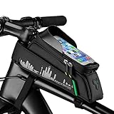 ROCKBROS Fahrrad Rahmentasche Fahrradtasche Wasserdicht Handytasche Touchscreen für Handys bis zu 7,0' iPhone 14/13 Plus/Pro Max Galaxy S23/S22 Ultra Huawei P60 Pro/Mate50