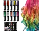 10 Farben Set Haarkreide Kamm, Haarkreide für Mädchen, Temporäre Haarfarbe Kamm, Auswaschbare Farbe für Cosplay, Weihnachten, Halloween, Geburtstag Partys