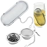 2 Stück GewüRzsieb,Teesieb Edelstahl,GewüRzsieb Zum Mitkochen,Edelstahl Teeei-Gewürzkugel,Gewürzei-Gewürzsäckchen zum Kochen,für Losen Tee Gewürze Und Gewürze(Elliptisch,Kugelförmig)