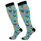 Verstärkte Sneaker Socken Ananas Retro Herrensocken, Haltbarkeit Socken, Damen, Everyday, fußball, 50cm