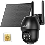 ieGeek überwachungskamera mit sim karte - 4G LTE outdoor Solar kamera – 2K 360° Kabellose Überwachung mit Akku – IP66 Wasserdichte Außenkamera ohne WLAN, PIR Erkennung, App-Steuerung & Zwei-Wege-Audio