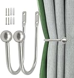 2er-Pack Vorhang-Metall-Vorhangbinder, Vorhangständer, Vorhangbinder, U-förmige Vorhanghalterungen, Krawatten, Vorhanghaken, Krawatten für Wohnzimmer, Schlafzimmer, Büro (Silber) (Silber)
