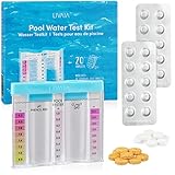 Pooltester Chlor und pH: 3er Starter Set mit Test Container, 10 Phenol Red Tabletten, 10 DPD1 Tabletten – Pool Tester pH und Chlor – pH Tester LIVAIA