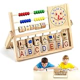 Qcdou Montessori Spielzeug ab 1 Jahr, Abakus, Holz Rechenschieber, Lernspielzeug, Holzspielzeug Baby, Mathematik Kinderspielzeug, Vorschulerziehung, motorikspielzeug ab 1-3 Jahr, Geschenke für Kinder