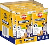 PEDIGREE DentaStix Hundesnack für kleine Hunde (5-10kg), Zahnpflege-Snack mit Huhn und Rind, 10 Packungen je 7 Stück (10 x 100 g)